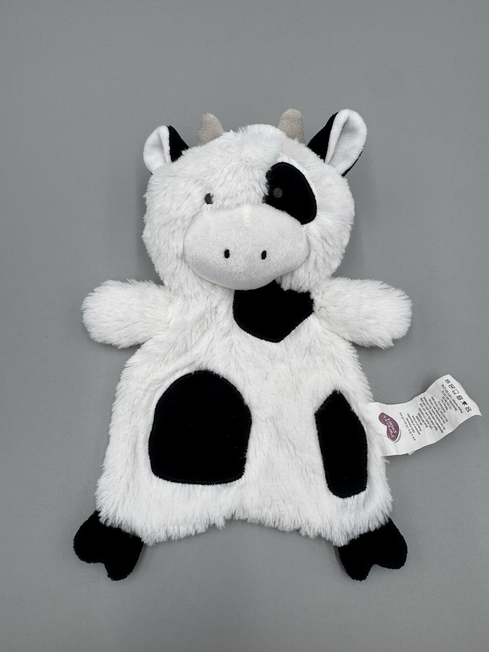 Parents Choice Black & White COW Flat Plush Lovey Security Baby Security Blanket